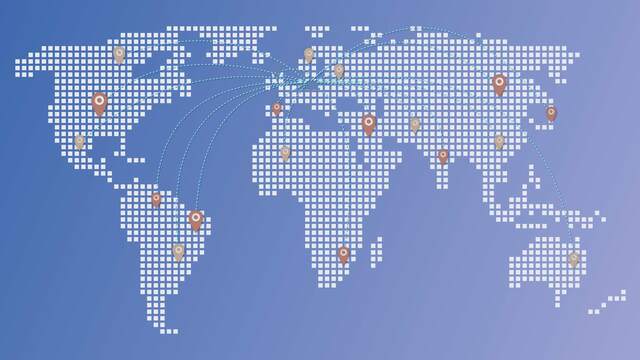 Eine Landkarte Eine Landkarte mit einigen Markierungen von Ländern
